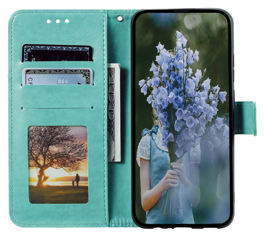 Samsung Galaxy A56 Hoesje Mandala Book Case met Pasjeshouder Groen afbeelding 2