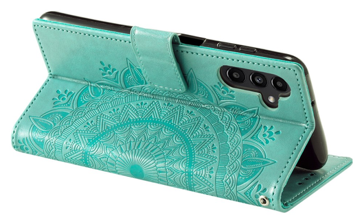 Samsung Galaxy A56 Hoesje Mandala Book Case met Pasjeshouder Groen afbeelding 4