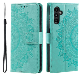 Samsung Galaxy A56 Hoesje Mandala Book Case met Pasjeshouder Groen afbeelding