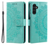 Samsung Galaxy A56 Hoesje Mandala Book Case met Pasjeshouder Groen