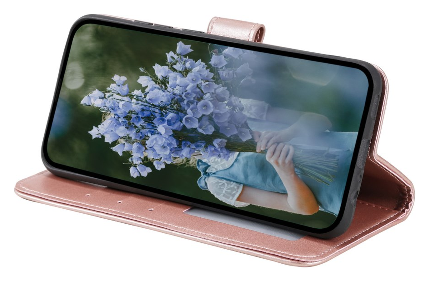 Samsung Galaxy A56 Hoesje Mandala Book Case met Pasjeshouder Roze Goud afbeelding 3