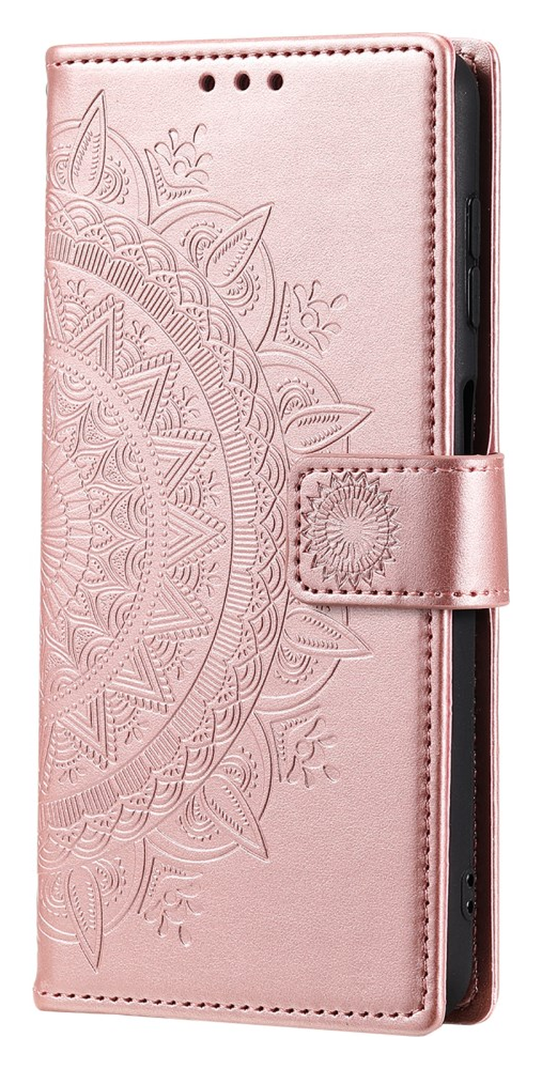Samsung Galaxy A56 Hoesje Mandala Book Case met Pasjeshouder Roze Goud afbeelding 5