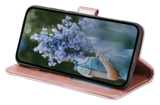 Samsung Galaxy A56 Hoesje Mandala Book Case met Pasjeshouder Roze Goud afbeelding 3