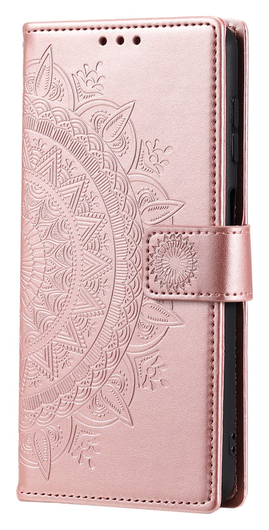 Samsung Galaxy A56 Hoesje Mandala Book Case met Pasjeshouder Roze Goud afbeelding 5