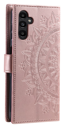 Samsung Galaxy A56 Hoesje Mandala Book Case met Pasjeshouder Roze Goud afbeelding 6