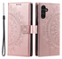 Samsung Galaxy A56 Hoesje Mandala Book Case met Pasjeshouder Roze Goud