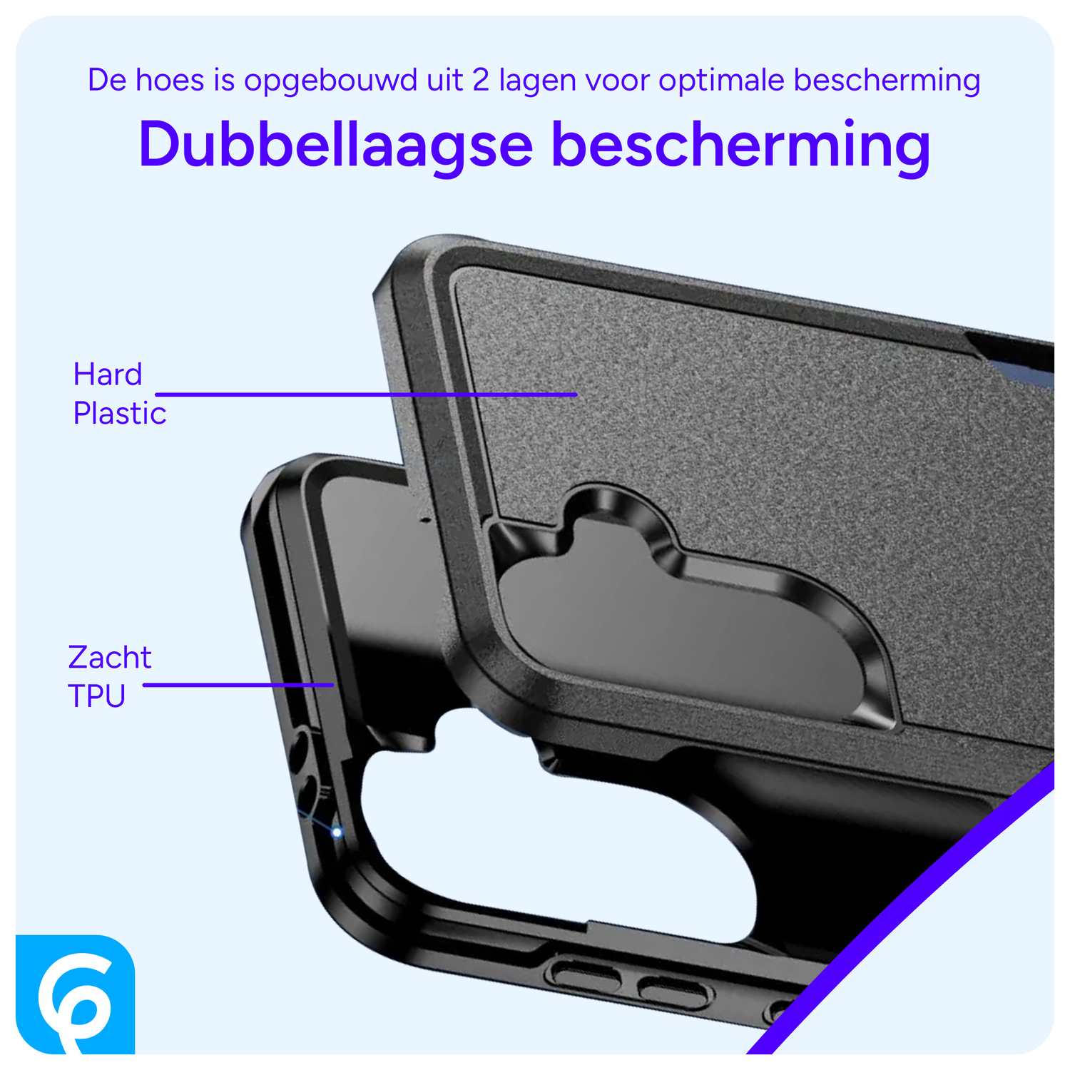 Samsung Galaxy A36 Hoesje Schokbestendige Hardcase Back Cover Zwart afbeelding 3