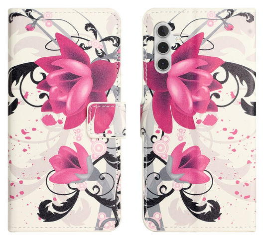 Samsung Galaxy A56 Hoesje Print Book Case met Pasjeshouder Lotus afbeelding 1