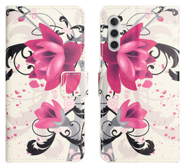 Samsung Galaxy A56 Hoesje Print Book Case met Pasjeshouder Lotus