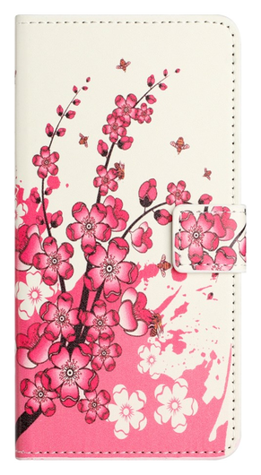 Samsung Galaxy A56 Hoesje Print Book Case met Pasjeshouder Roze Bloemen afbeelding 4