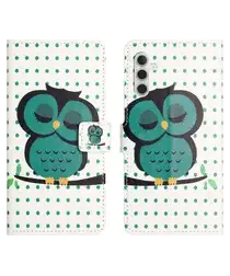 Samsung Galaxy A56 Hoesje Print Book Case met Pasjeshouder Uil afbeelding