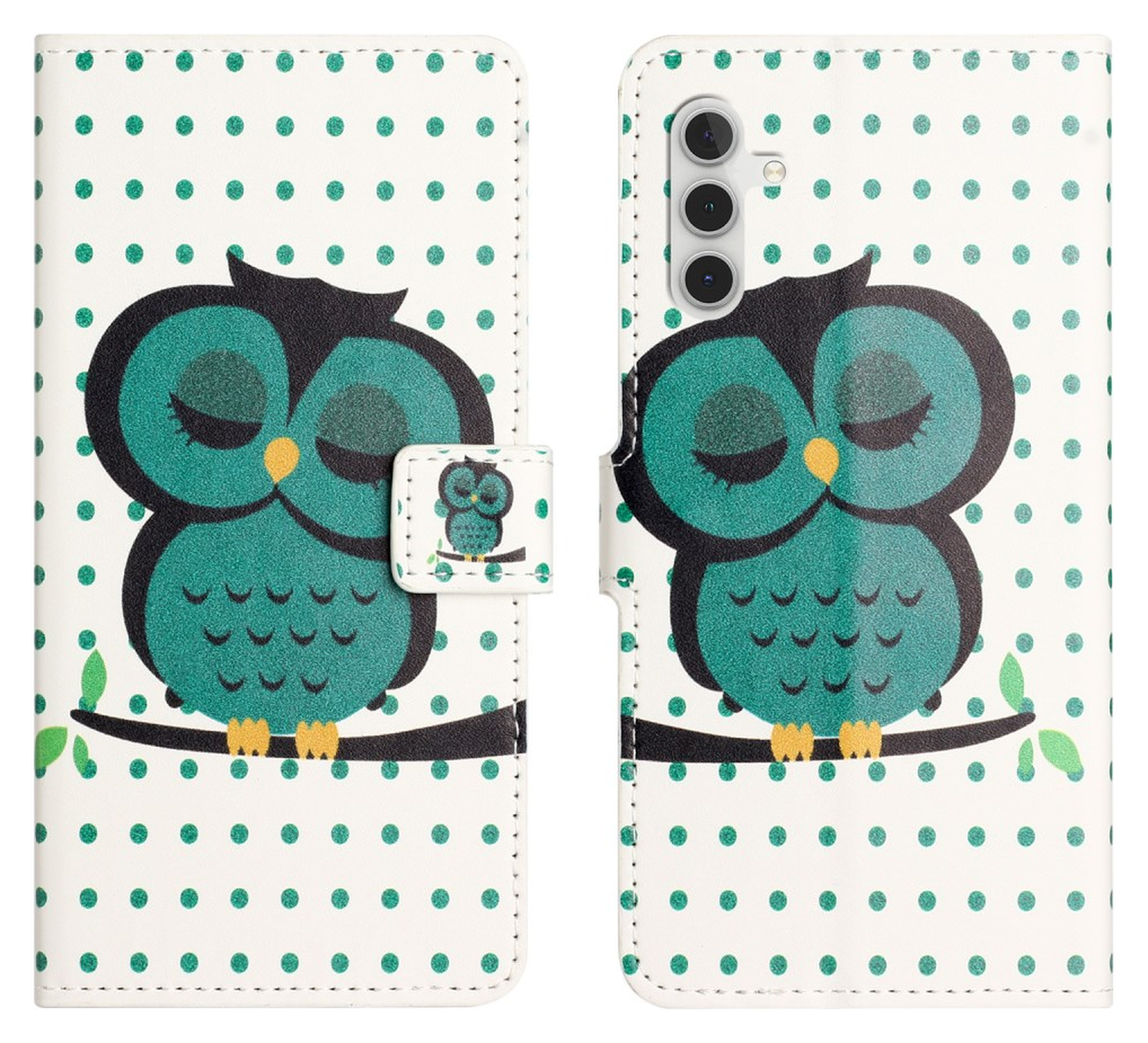 Samsung Galaxy A56 Hoesje Print Book Case met Pasjeshouder Uil afbeelding 1