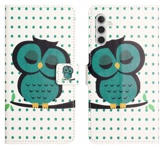 Samsung Galaxy A56 Hoesje Print Book Case met Pasjeshouder Uil afbeelding 1