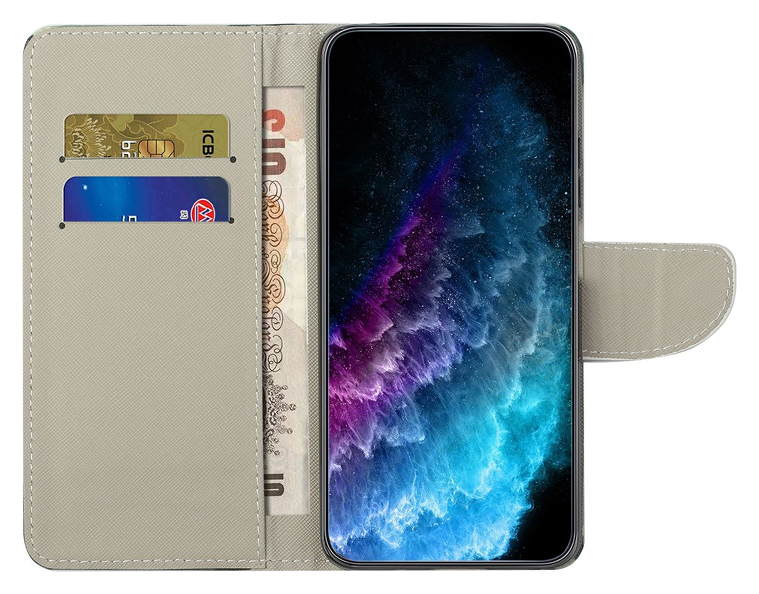 Samsung Galaxy A56 Hoesje Print Book Case met Pasjeshouder Touch afbeelding 2