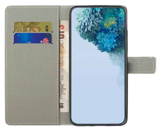 Samsung Galaxy A26 Hoesje Print Book Case met Pasjeshouder Vlinder Blauw afbeelding 2