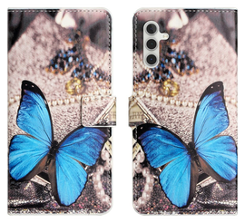 Samsung Galaxy A26 Hoesje Print Book Case met Pasjeshouder Vlinder Blauw