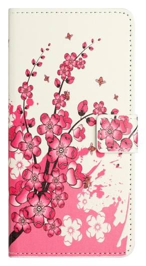 Samsung Galaxy A26 Hoesje Print Book Case met Pasjeshouder Roze Bloemen afbeelding 4