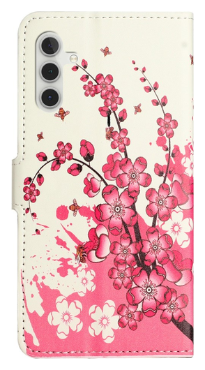 Samsung Galaxy A26 Hoesje Print Book Case met Pasjeshouder Roze Bloemen afbeelding 5