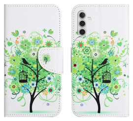 Samsung Galaxy A36 Hoesje Print Book Case met Pasjeshouder Bloemen Boom