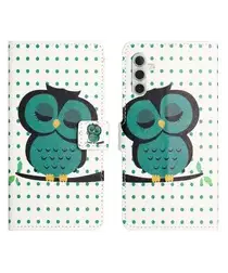 Samsung Galaxy A36 Hoesje Print Book Case met Pasjeshouder Uil afbeelding