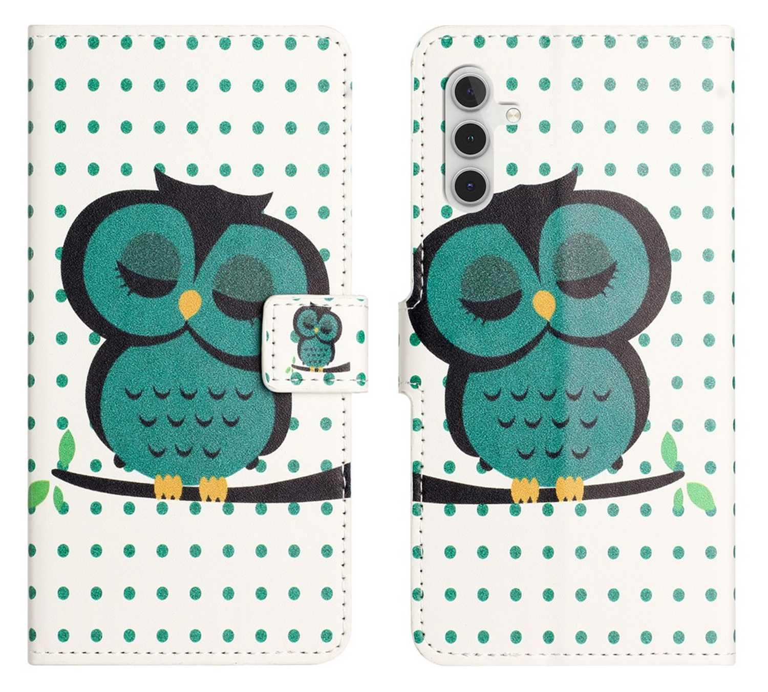 Samsung Galaxy A36 Hoesje Print Book Case met Pasjeshouder Uil afbeelding 1