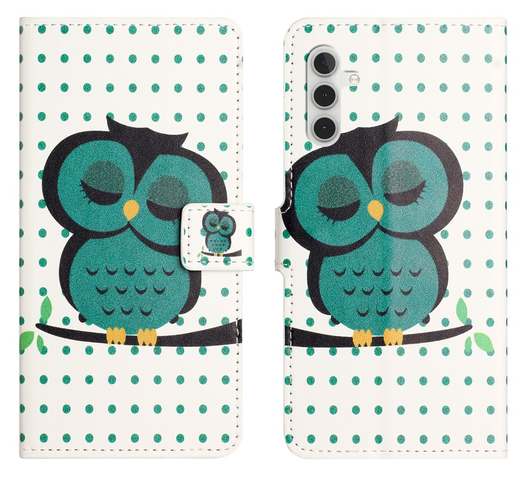 Samsung Galaxy A36 Hoesje Print Book Case met Pasjeshouder Uil afbeelding 1