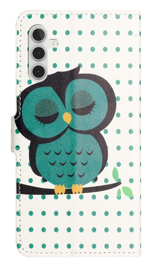 Samsung Galaxy A36 Hoesje Print Book Case met Pasjeshouder Uil afbeelding 4