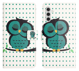 Samsung Galaxy A36 Hoesje Print Book Case met Pasjeshouder Uil