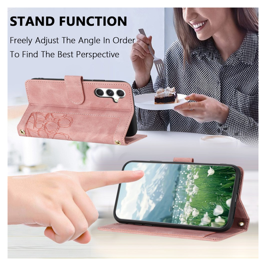 Samsung Galaxy A26 Hoesje Tulpen Book Case met Pasjeshouder Roze afbeelding 4