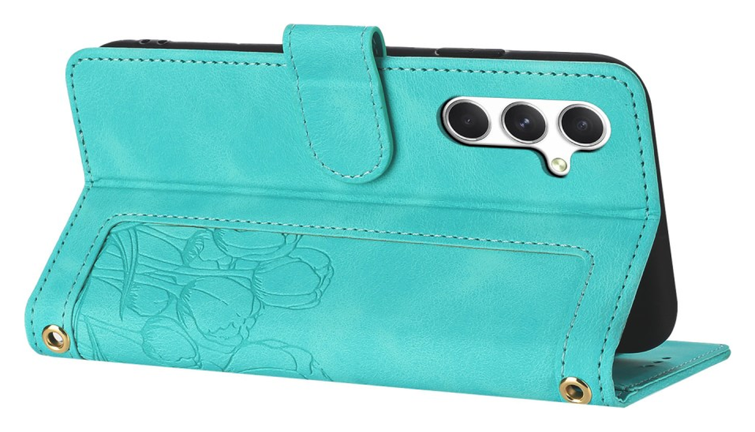 Samsung Galaxy A26 Hoesje Tulpen Book Case met Pasjeshouder Groen afbeelding 9