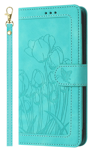 Samsung Galaxy A26 Hoesje Tulpen Book Case met Pasjeshouder Groen afbeelding 1