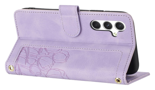 Samsung Galaxy A26 Hoesje Tulpen Book Case met Pasjeshouder Paars afbeelding 10