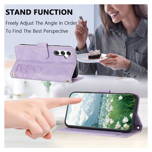 Samsung Galaxy A26 Hoesje Tulpen Book Case met Pasjeshouder Paars afbeelding 4