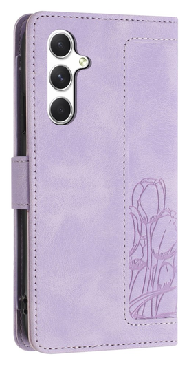 Samsung Galaxy A26 Hoesje Tulpen Book Case met Pasjeshouder Paars afbeelding 9
