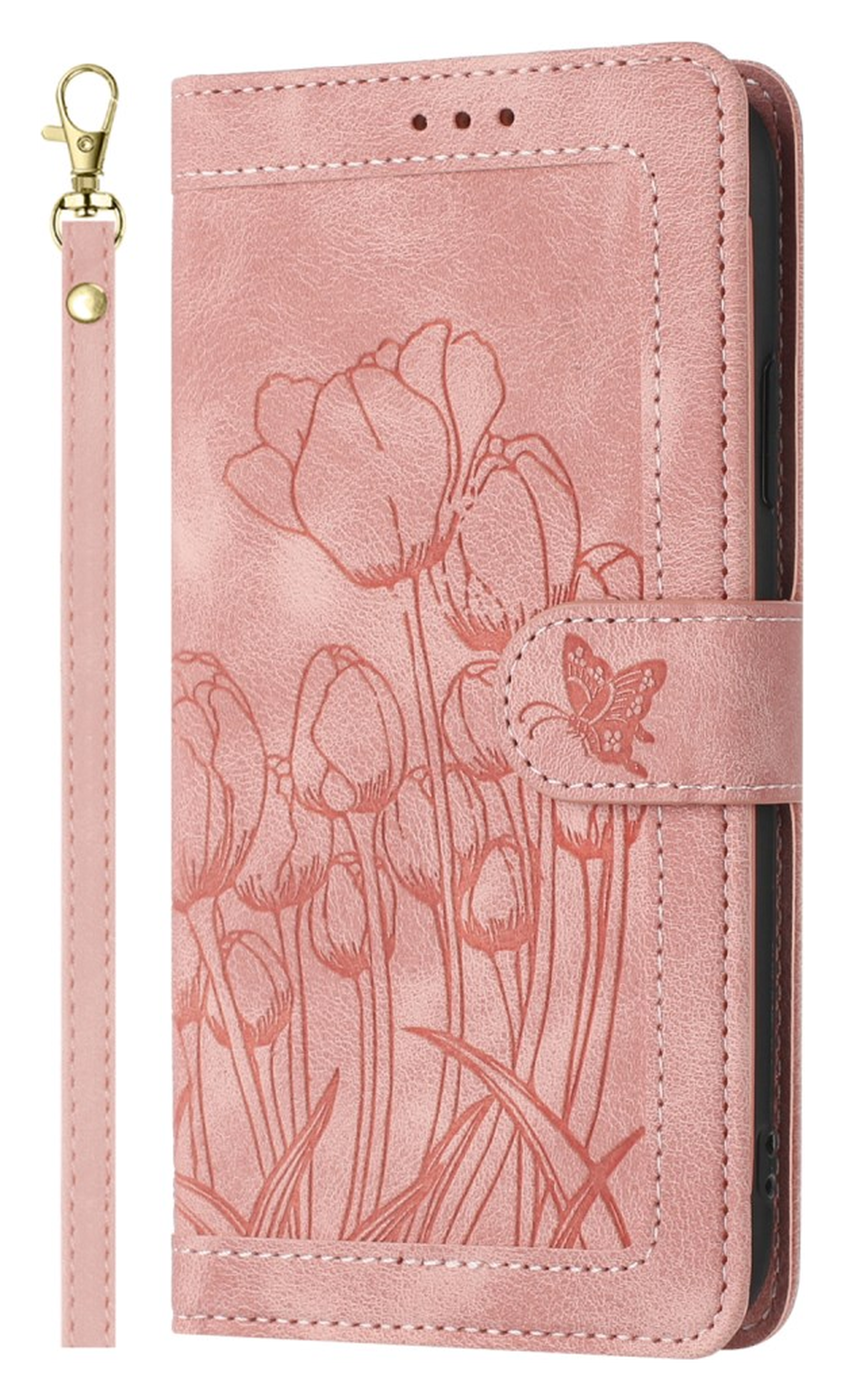 Samsung Galaxy A36 Hoesje Tulpen Book Case met Pasjeshouder Roze afbeelding 1