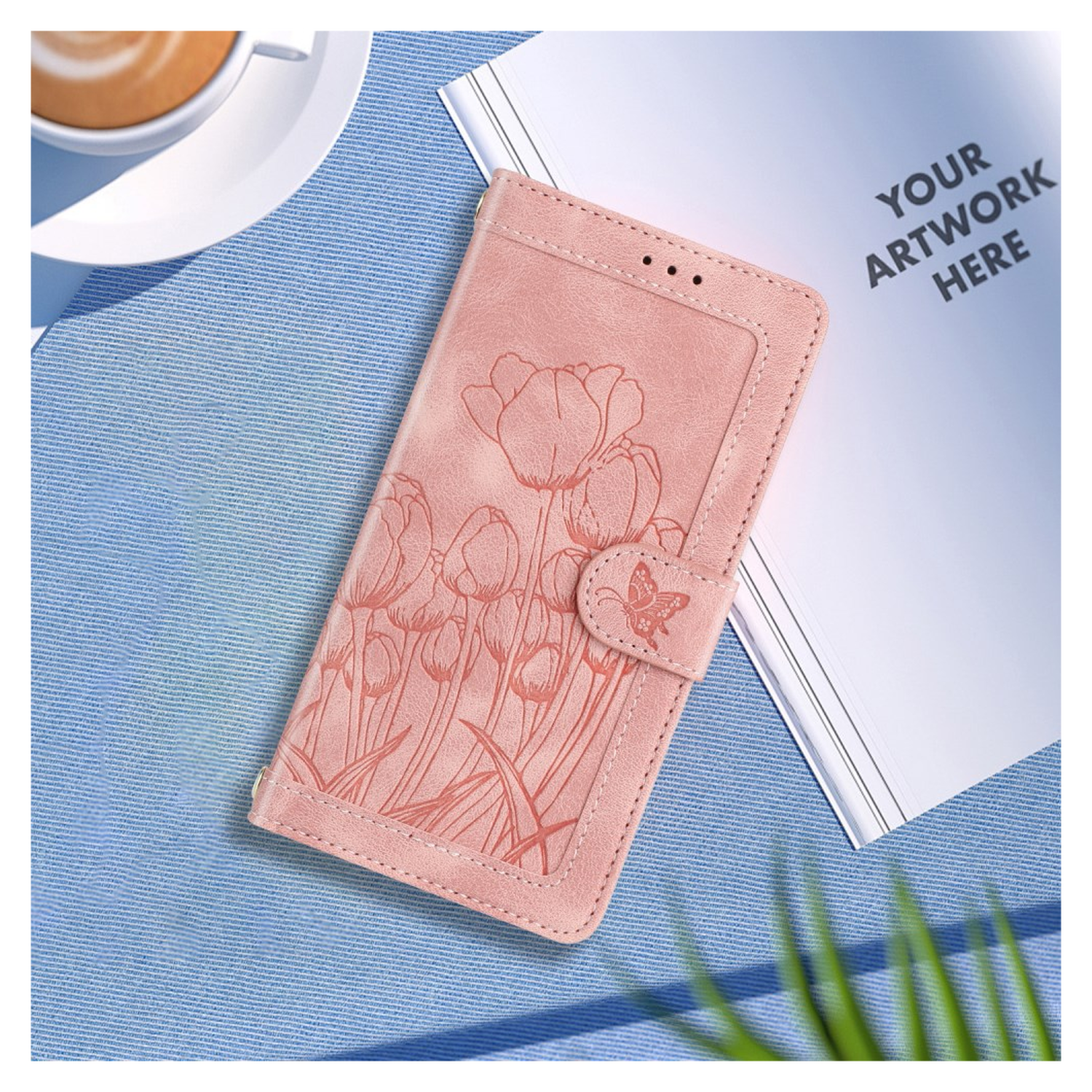 Samsung Galaxy A36 Hoesje Tulpen Book Case met Pasjeshouder Roze afbeelding 12
