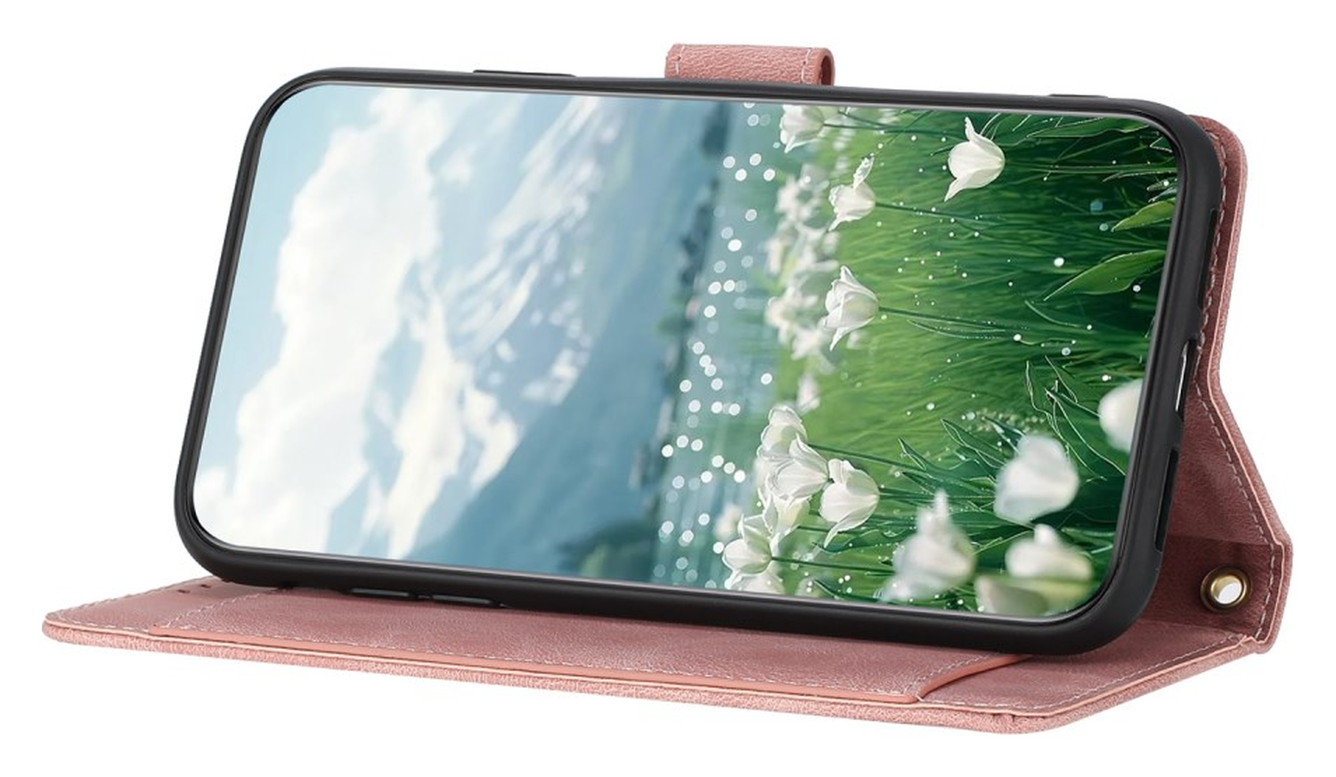 Samsung Galaxy A36 Hoesje Tulpen Book Case met Pasjeshouder Roze afbeelding 14
