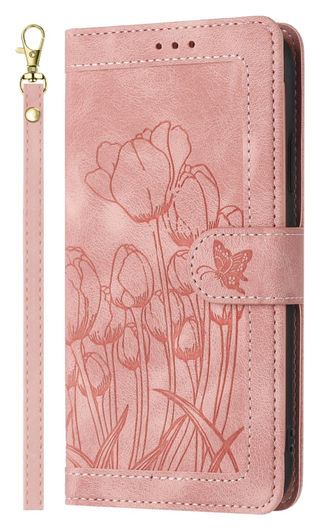 Samsung Galaxy A36 Hoesje Tulpen Book Case met Pasjeshouder Roze afbeelding 1