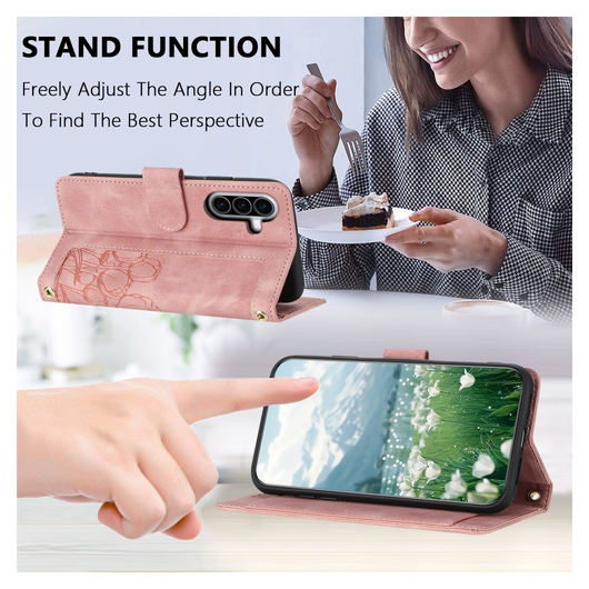 Samsung Galaxy A36 Hoesje Tulpen Book Case met Pasjeshouder Roze afbeelding 10