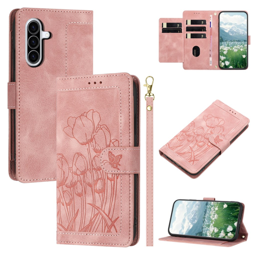 Samsung Galaxy A36 Hoesje Tulpen Book Case met Pasjeshouder Roze afbeelding 11