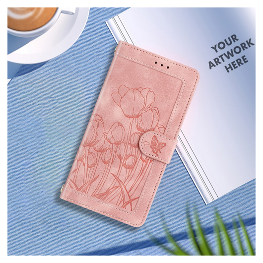 Samsung Galaxy A36 Hoesje Tulpen Book Case met Pasjeshouder Roze afbeelding 12