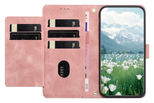Samsung Galaxy A36 Hoesje Tulpen Book Case met Pasjeshouder Roze afbeelding 2