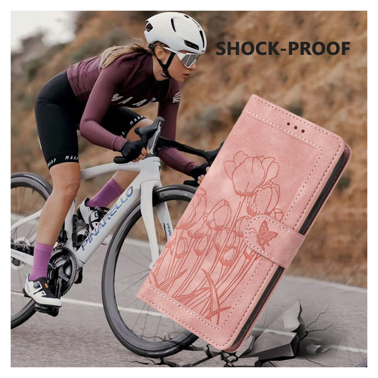 Samsung Galaxy A36 Hoesje Tulpen Book Case met Pasjeshouder Roze afbeelding 5