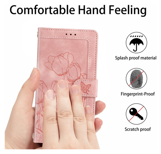 Samsung Galaxy A36 Hoesje Tulpen Book Case met Pasjeshouder Roze afbeelding 9