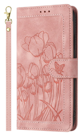 Samsung Galaxy A36 Hoesje Tulpen Book Case met Pasjeshouder Roze afbeelding