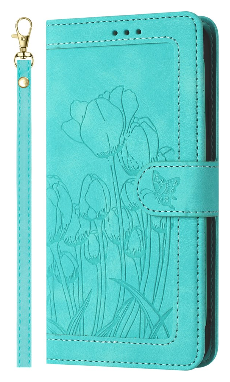 Samsung Galaxy A36 Hoesje Tulpen Book Case met Pasjeshouder Groen afbeelding 1