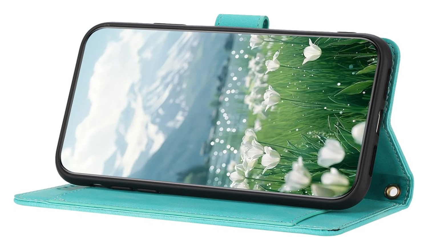 Samsung Galaxy A36 Hoesje Tulpen Book Case met Pasjeshouder Groen afbeelding 13