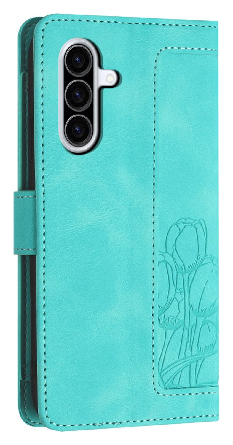 Samsung Galaxy A36 Hoesje Tulpen Book Case met Pasjeshouder Groen afbeelding 14