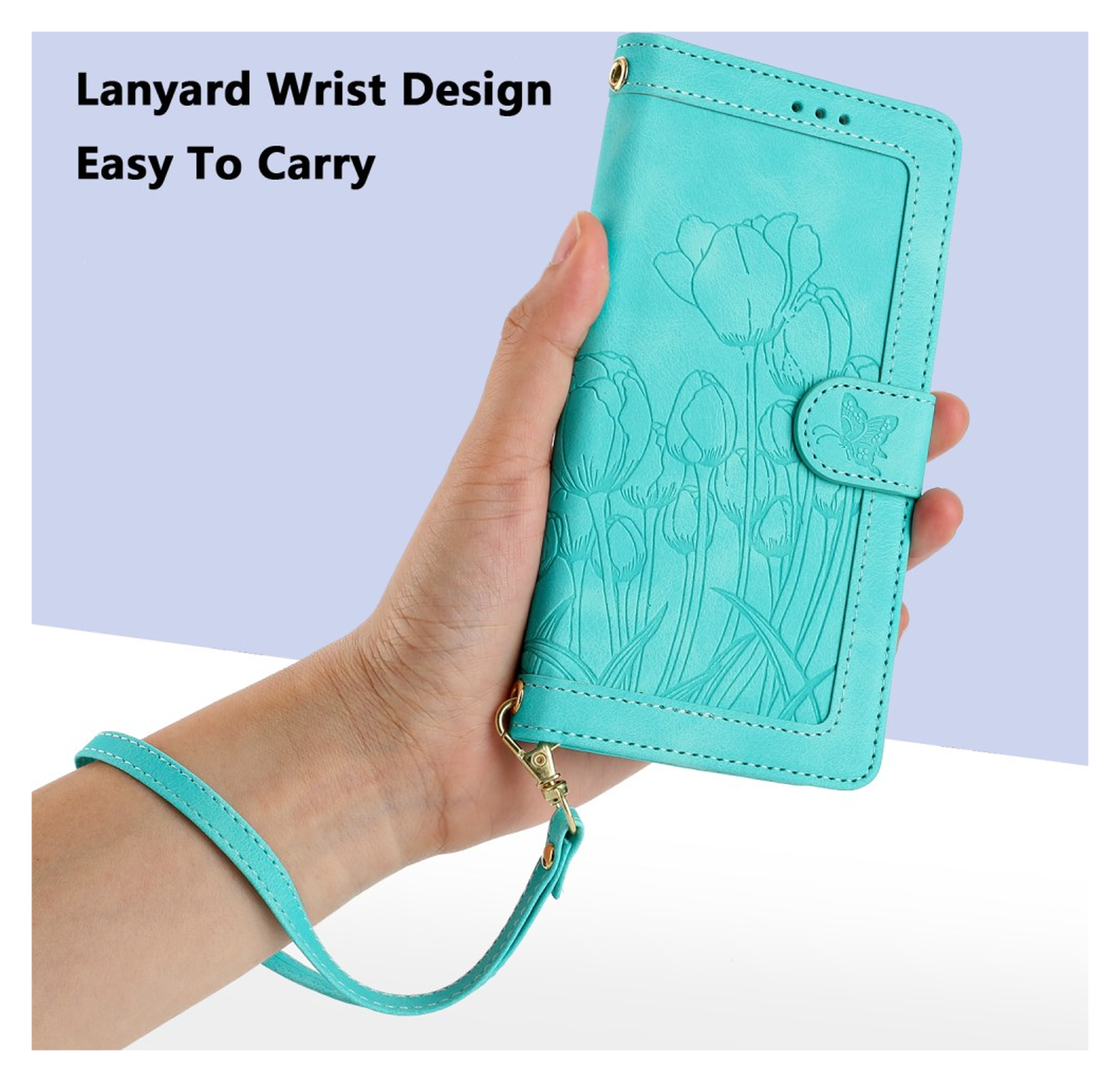 Samsung Galaxy A36 Hoesje Tulpen Book Case met Pasjeshouder Groen afbeelding 6