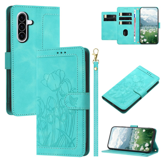 Samsung Galaxy A36 Hoesje Tulpen Book Case met Pasjeshouder Groen afbeelding 11